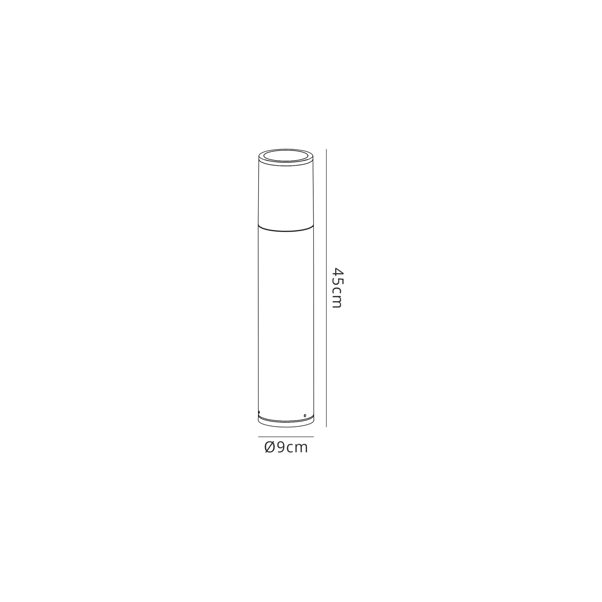 Fabula Harwater Single 45cm Post Lamp - Anthracite & Opal PC - IP54