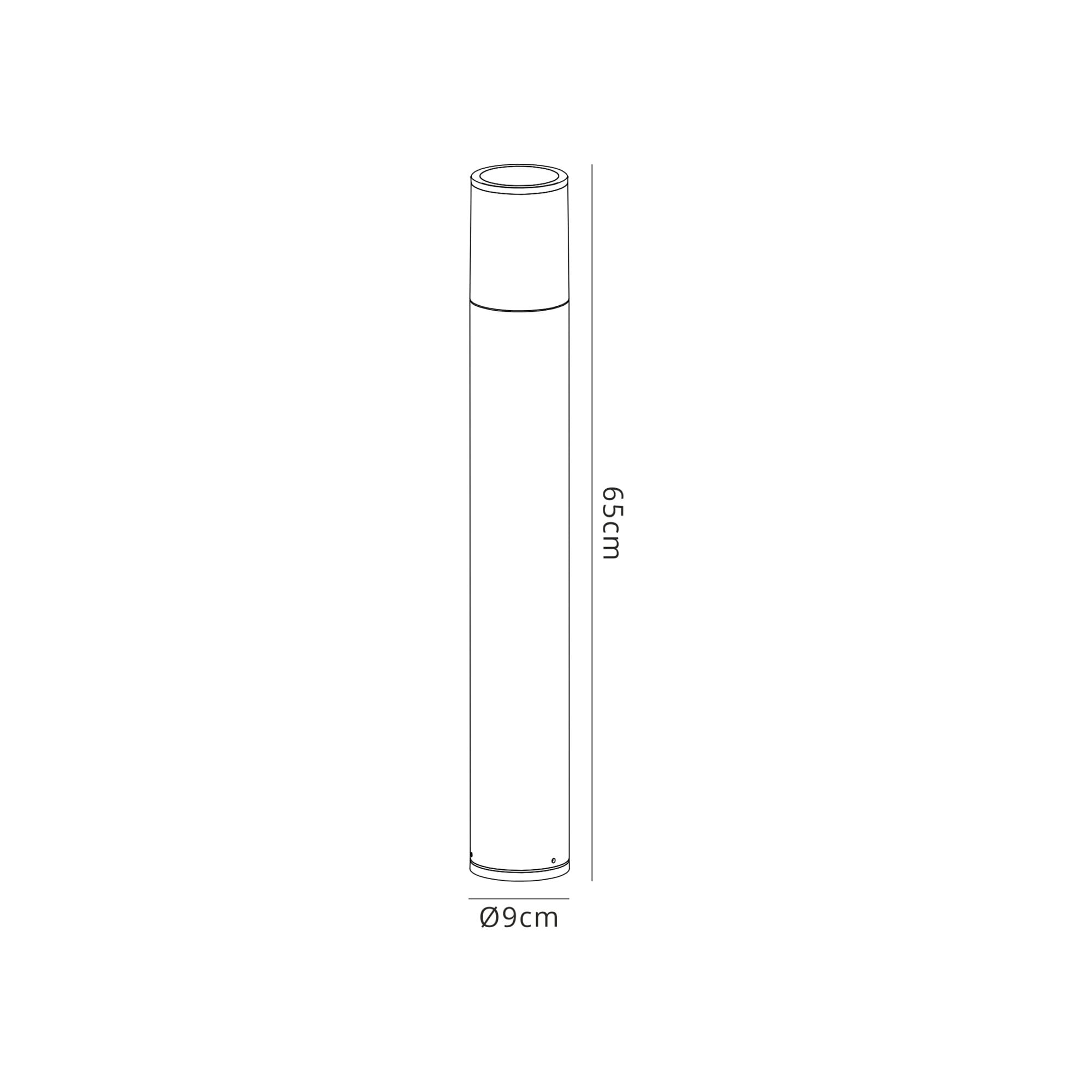 Fabula Harwater Single 65cm Post Lamp - Anthracite & Opal PC - IP54