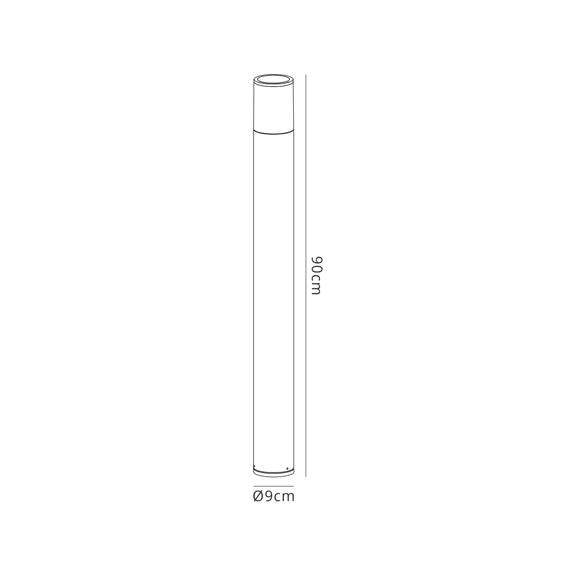 Fabula Harwater Single 90cm Post Lamp - Anthracite & Clear PC - IP54