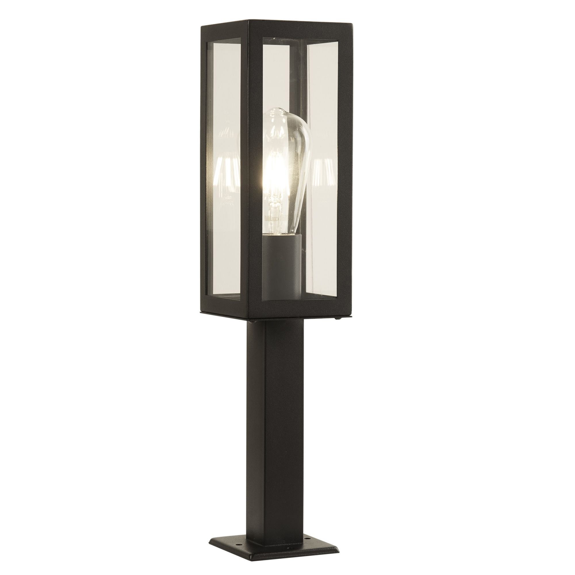 Searchlight Byron 450mm Outdoor Post - Black & Clear Glass - IP44