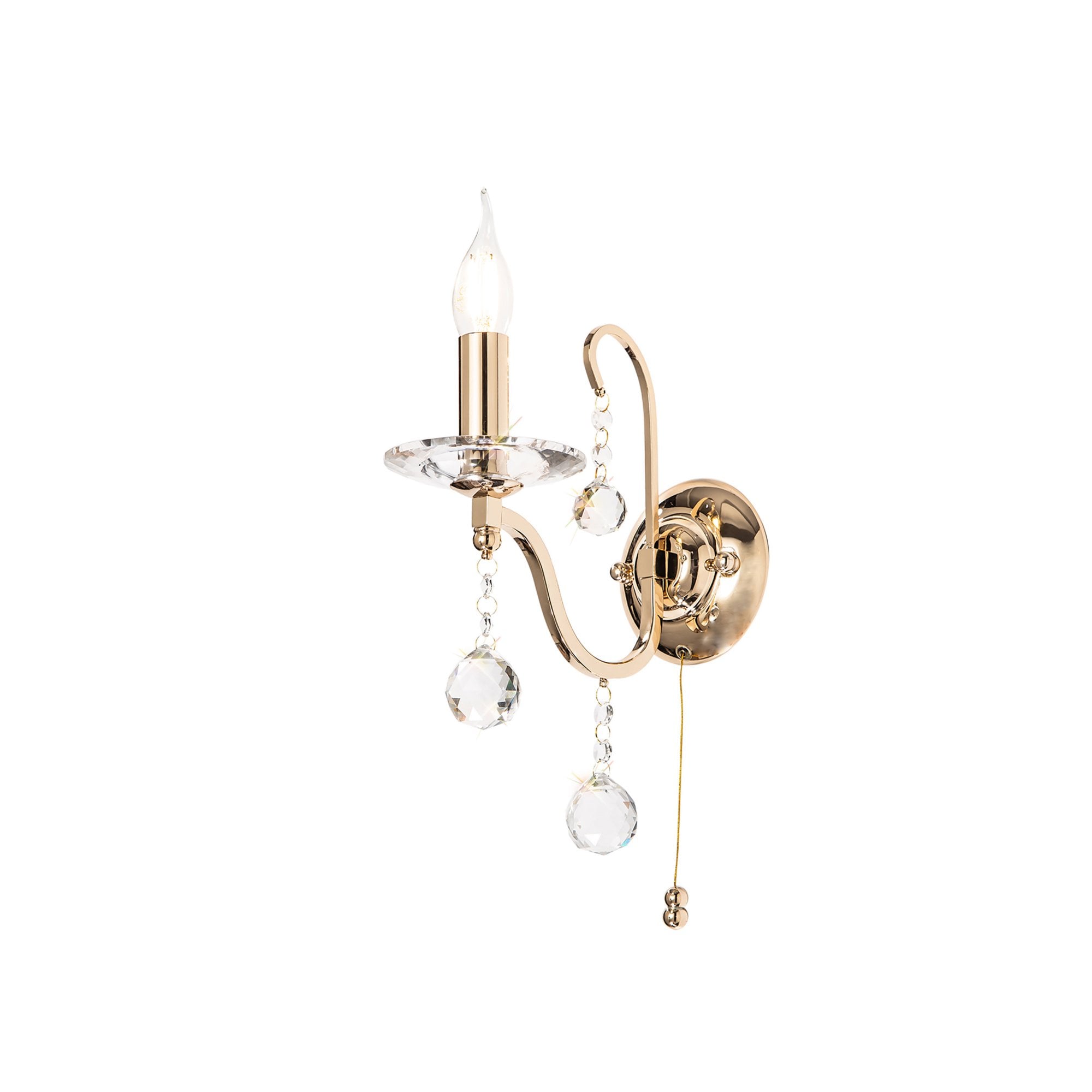 Diyas IL30211 Bianco Wall Light Switched 1 Light French Gold/Crystal