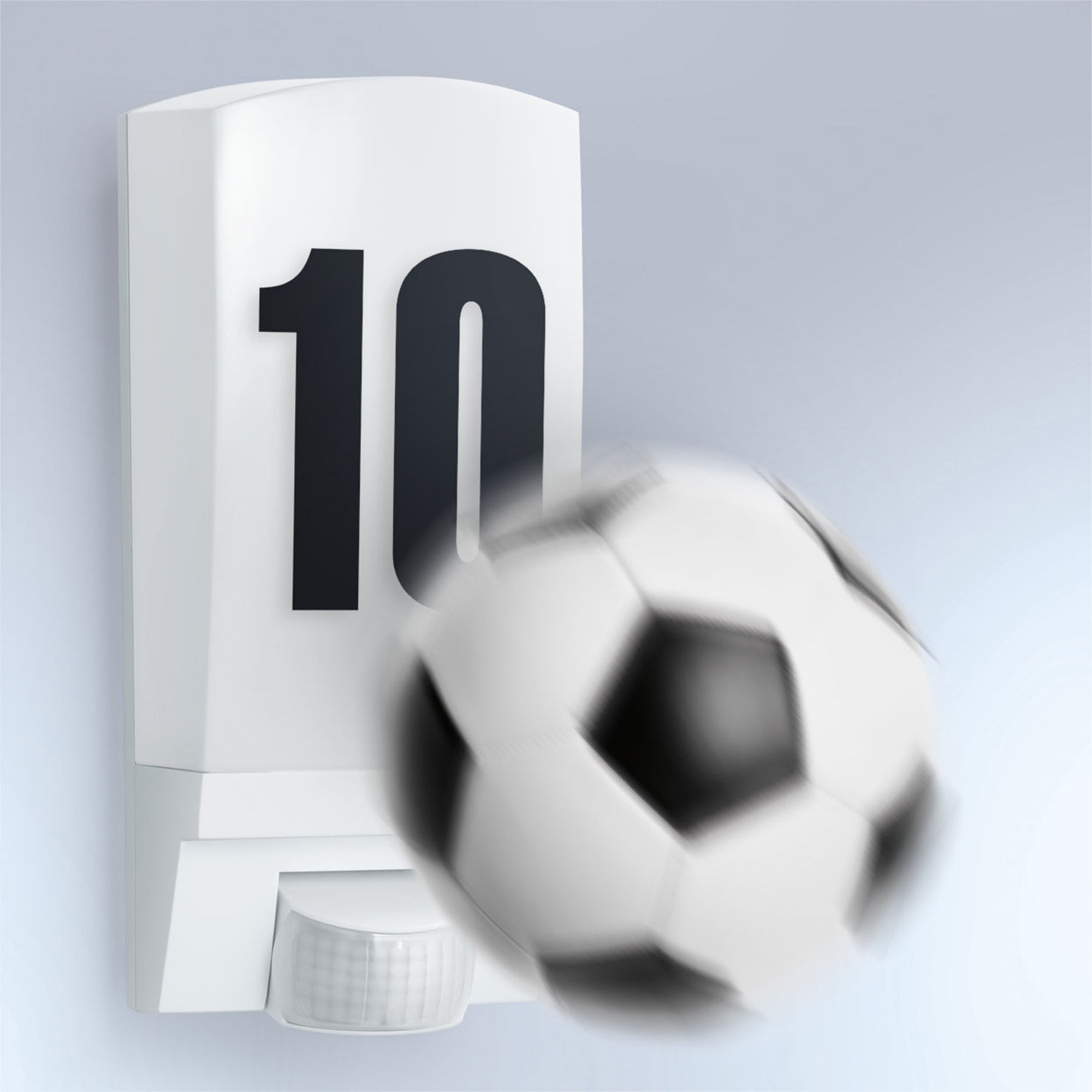 Steinel L 1 Wall Light with house number and PIR - Impact Resistant - White