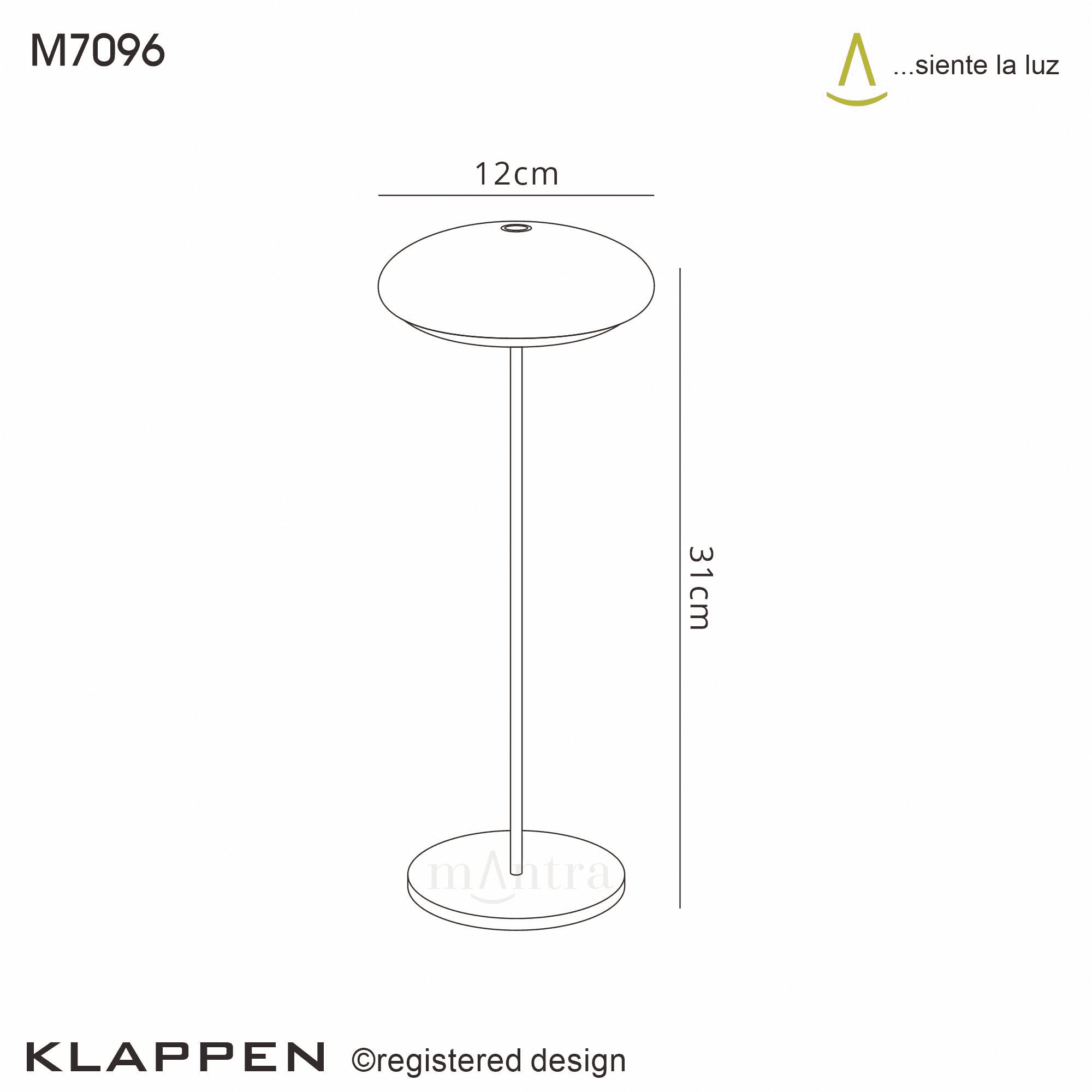 Mantra Klappen Portable LED Table Lamp with USB cable Black
