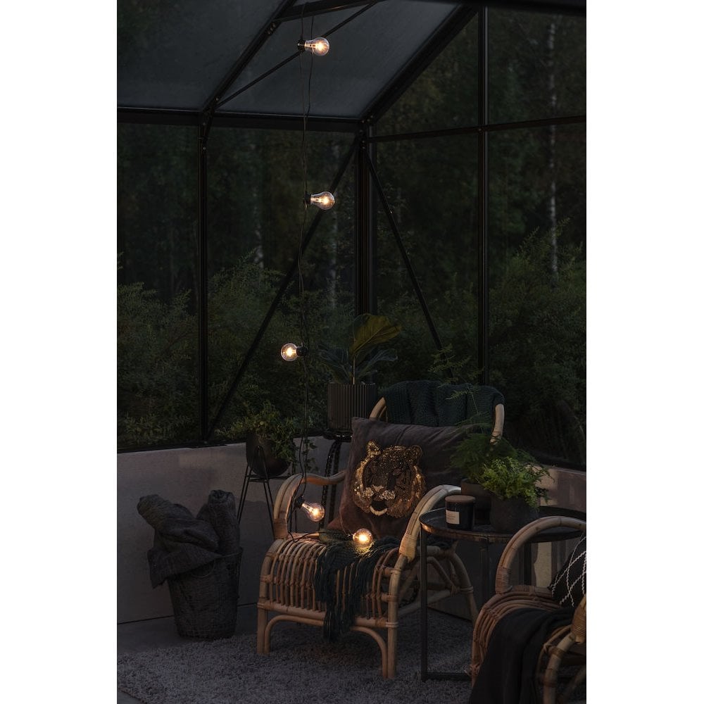 Konstsmide Festoon 2m Light Set - 5 LED Bulbs - 2400K - Battery Operated