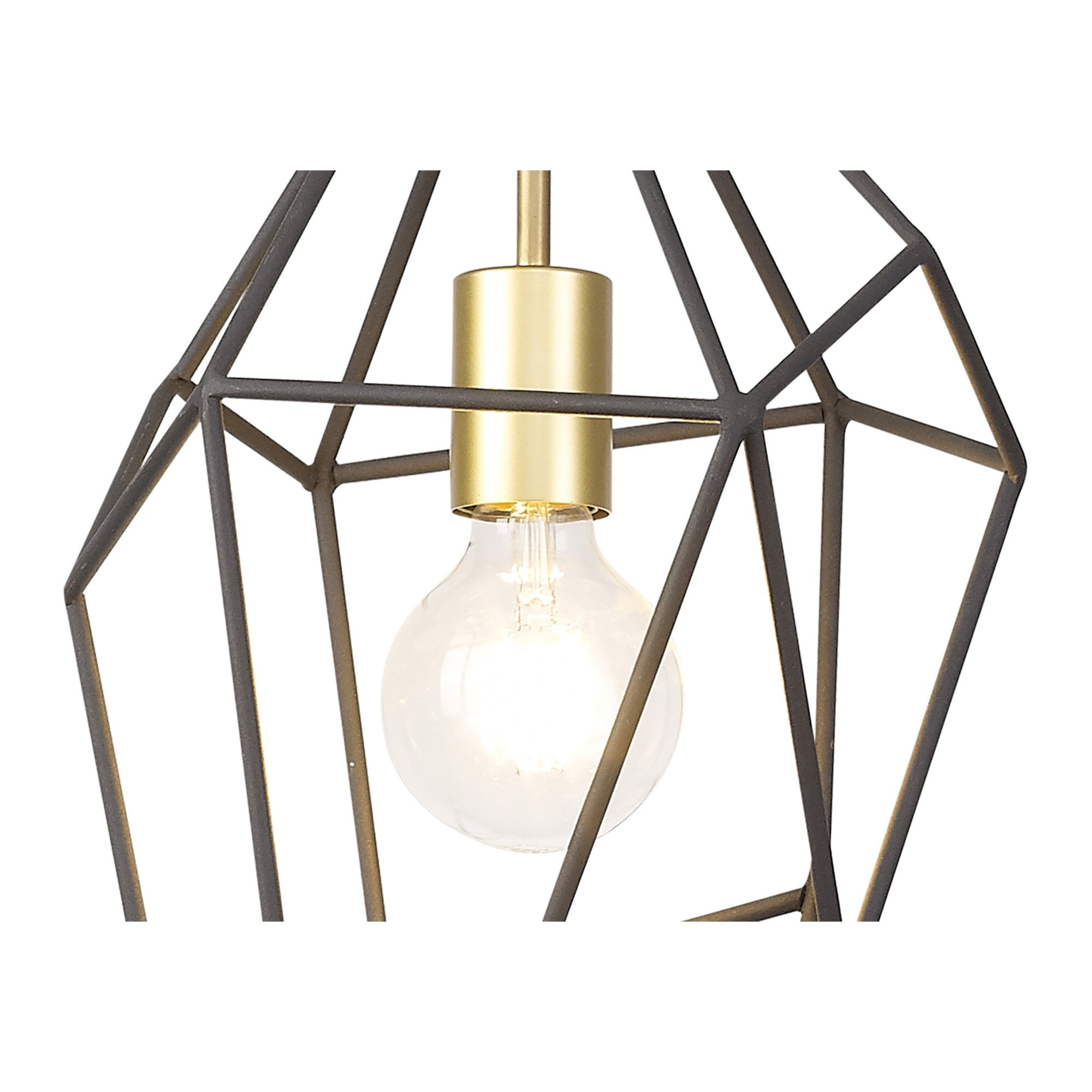 Fabula Austen Large Single Pendant - Painted Gold & Sand Black