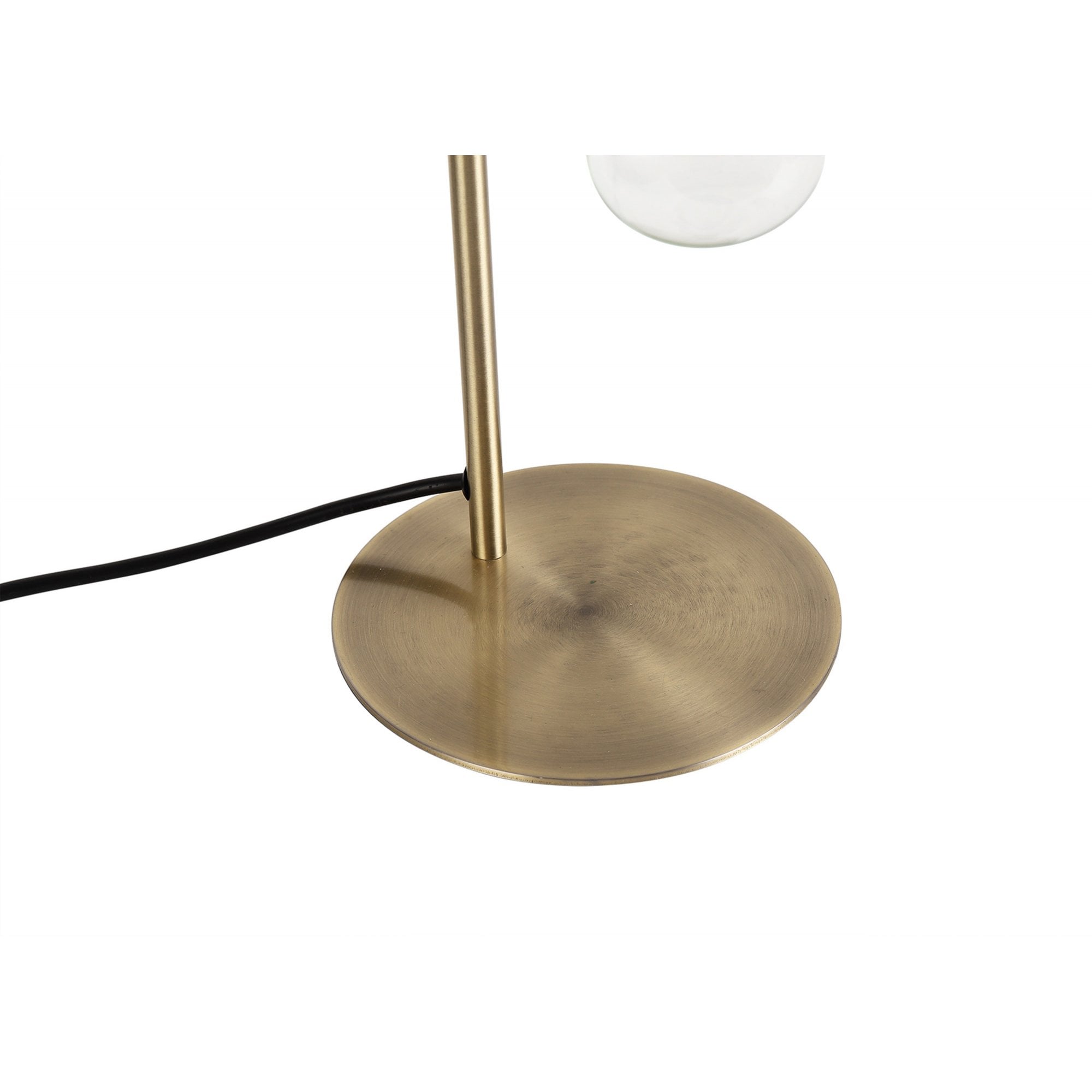 Fabula York Single Table Lamp - Medium Oak & Antique Brass