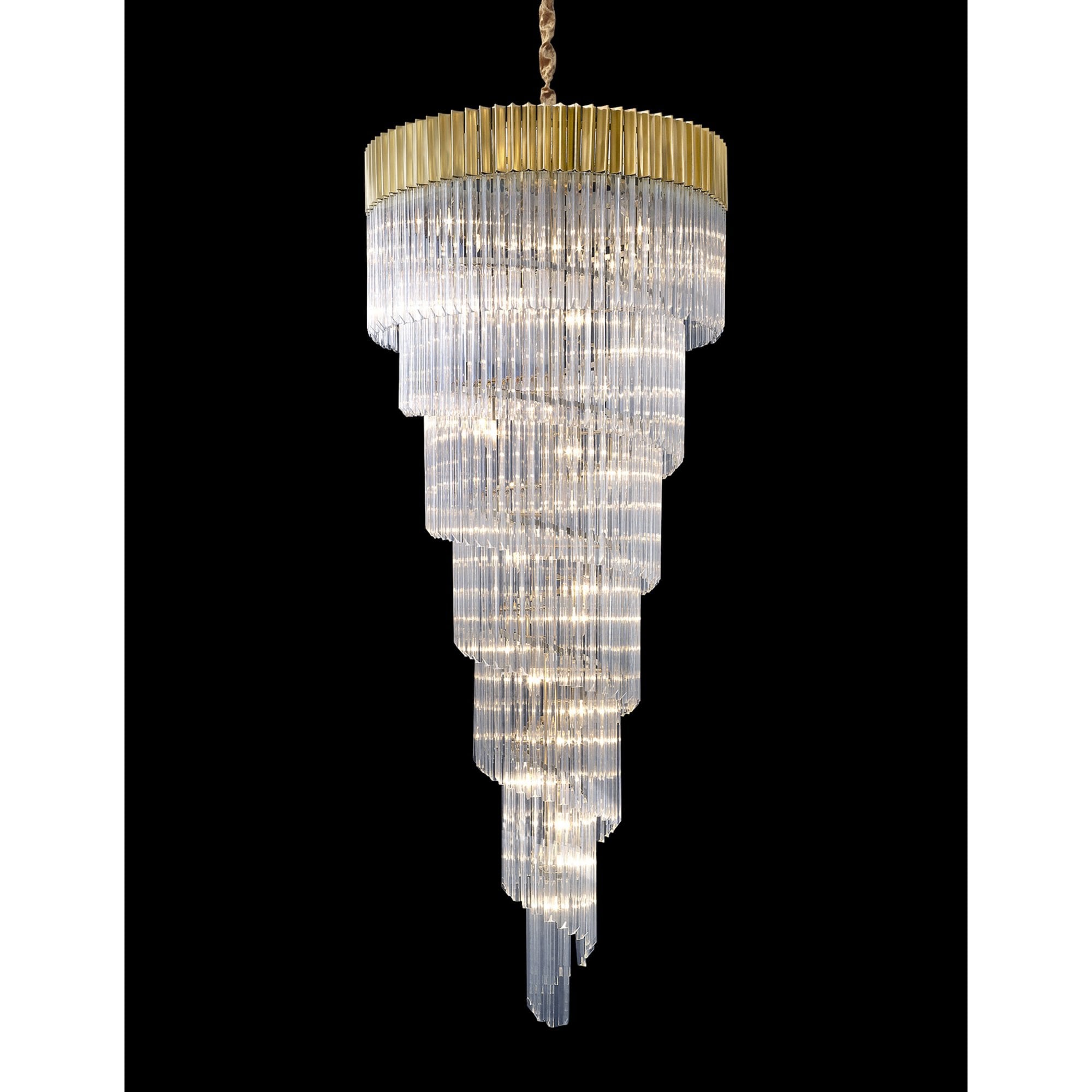 Fabula Cedar 31 Light Pendant - Brass & Clear Sculpted Glass