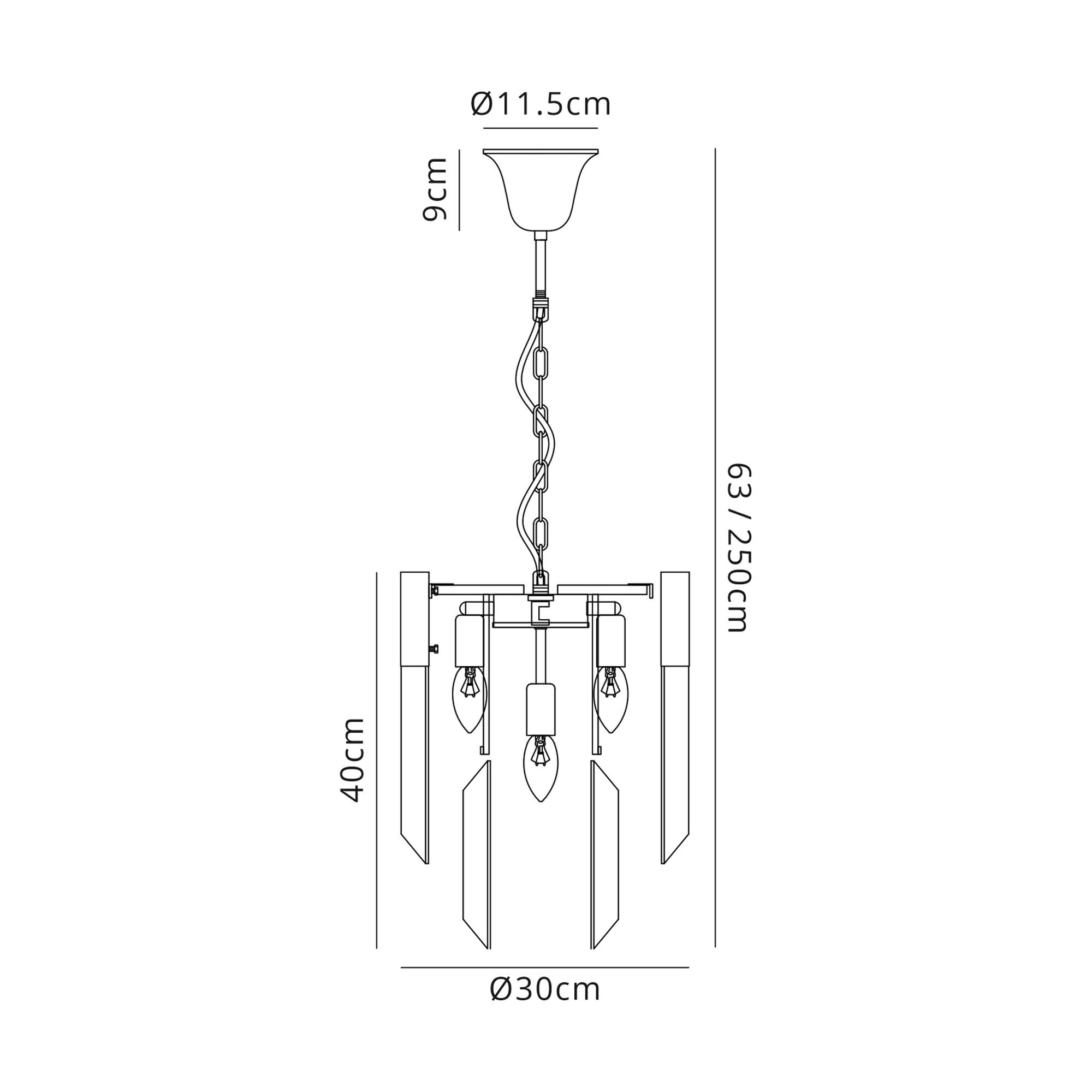 Fabula Cedar 4 Light Pendant - Polished Nickel & Clear Sculpted Glass