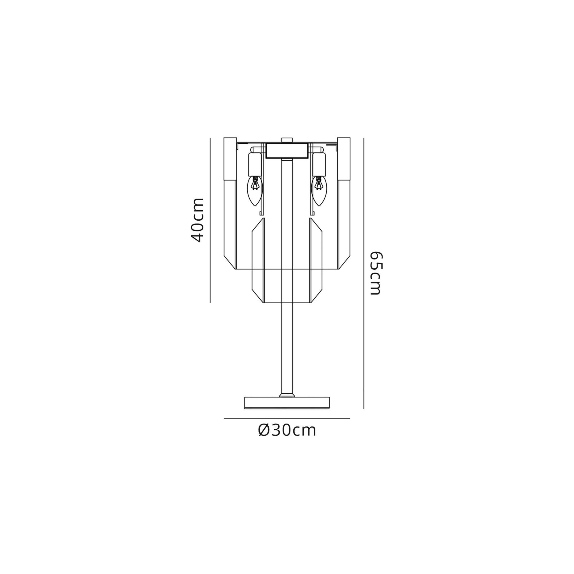 Fabula Cedar 3 Light Table Lamp - Polished Nickel & Clear Sculpted Glass