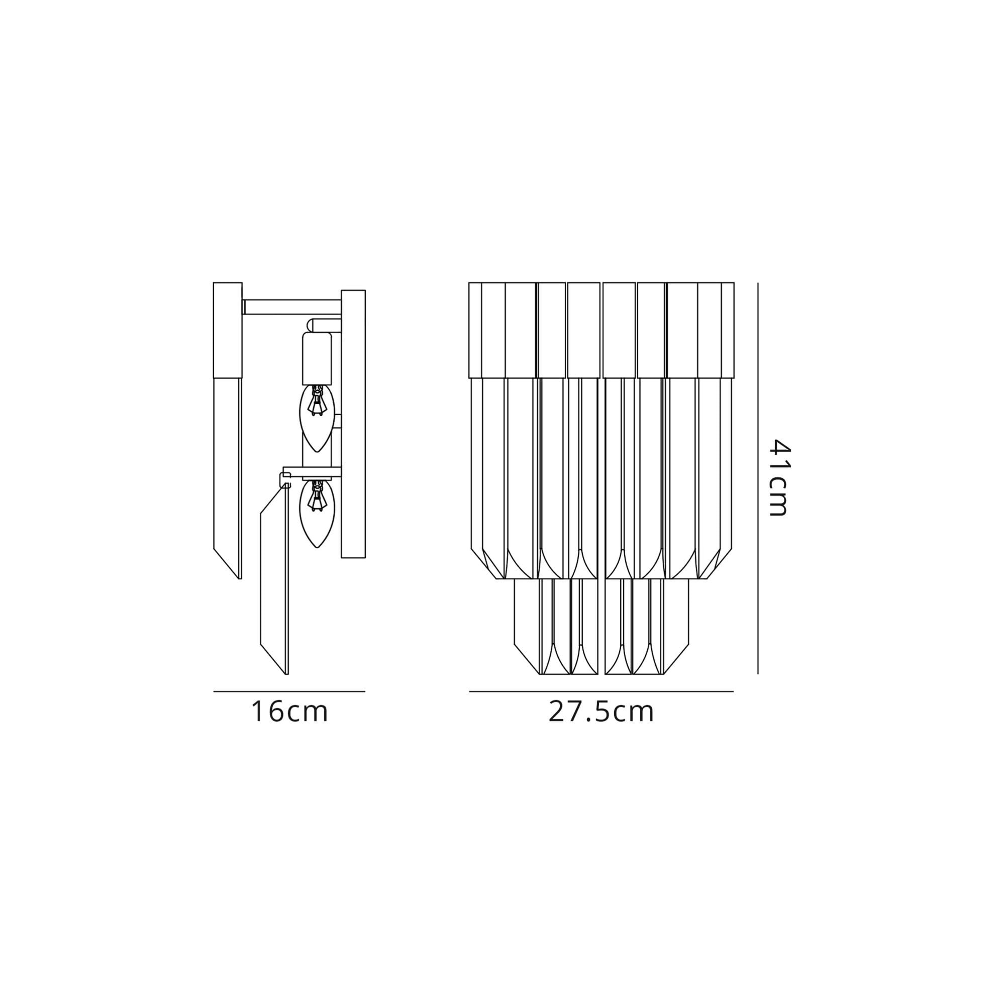 Fabula Cedar 3 Light Wall Light - Polished Nickel & Clear Sculpted Glass
