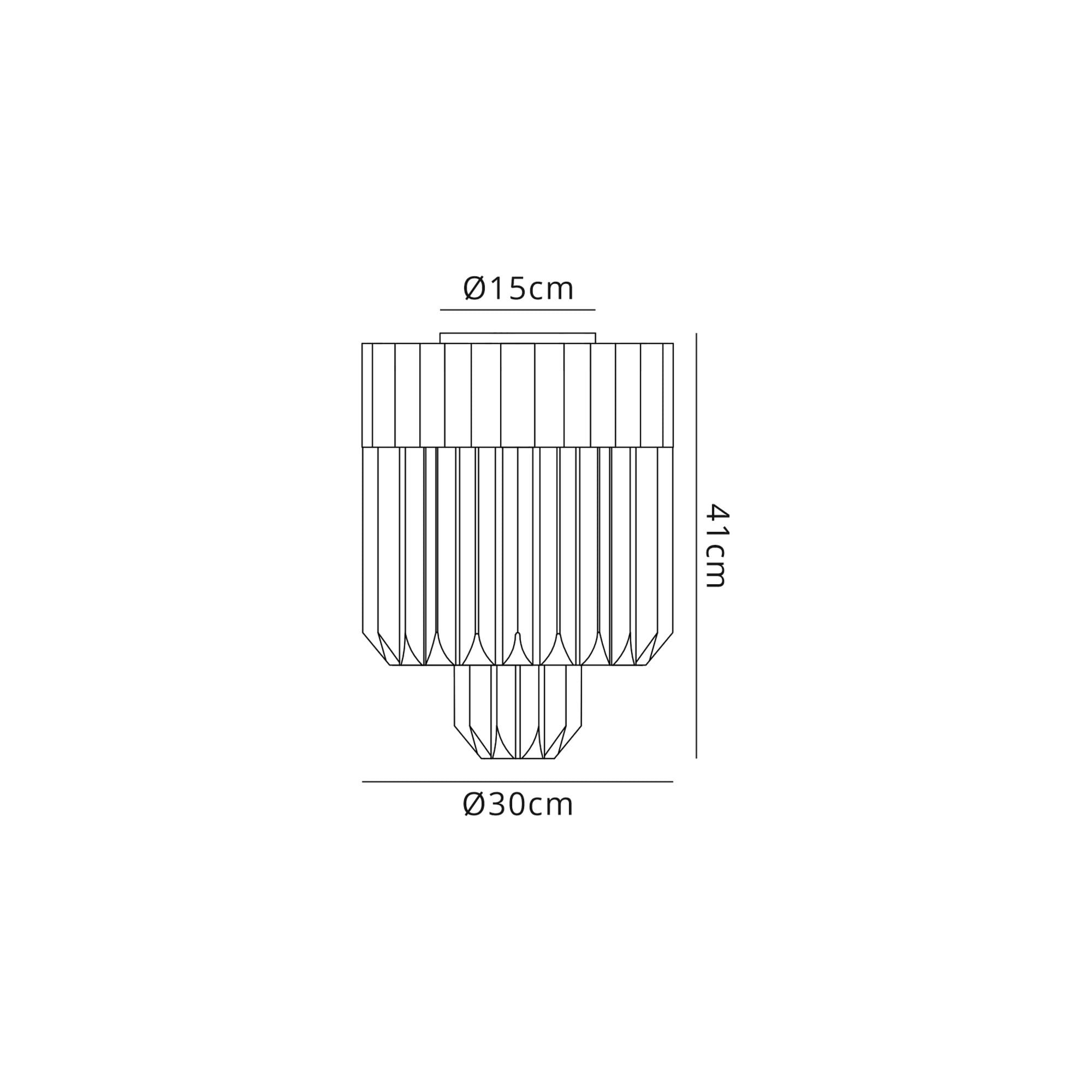 Fabula Cedar 3 Light Flush Light - Polished Nickel & Clear Sculpted Glass
