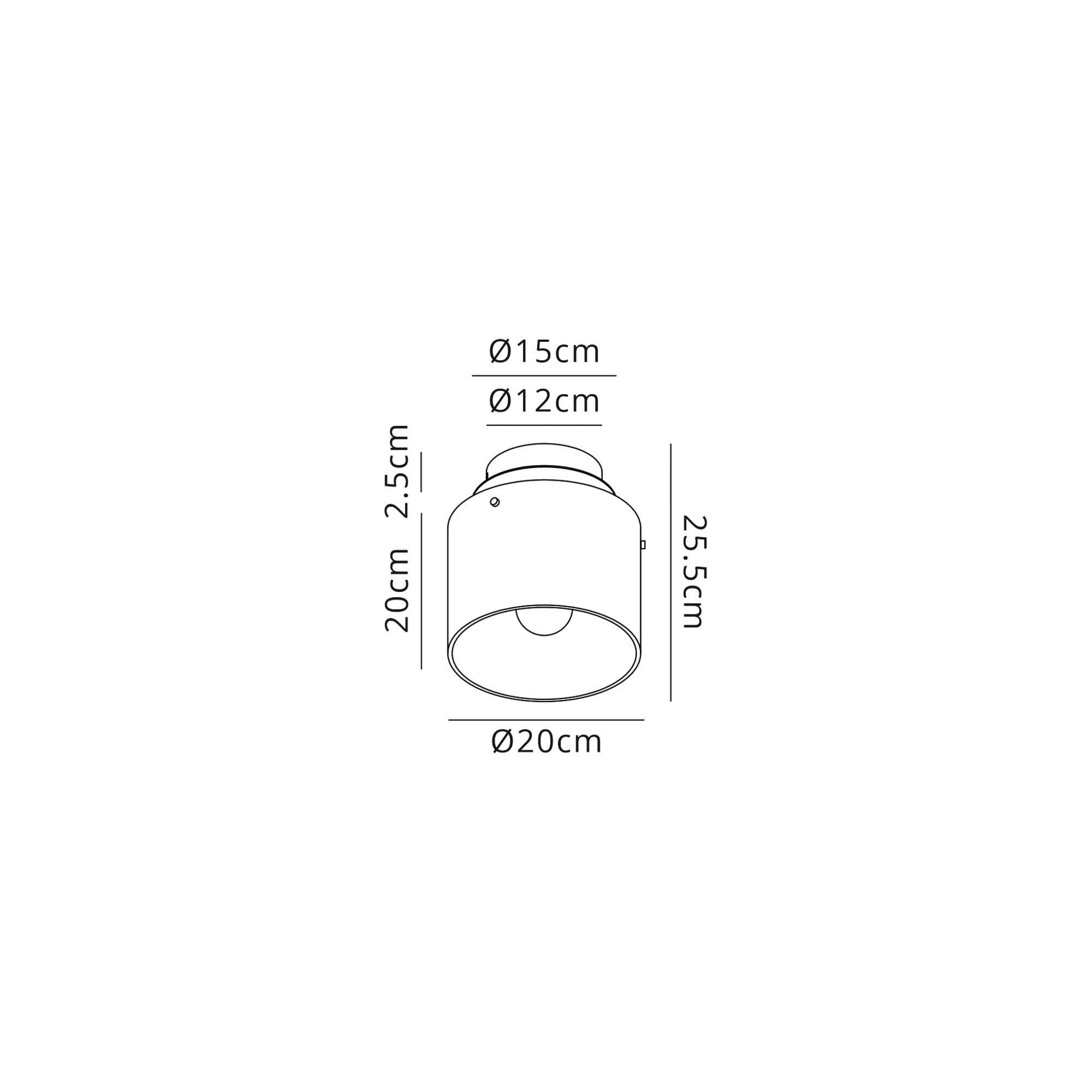 Fabula Kendon Single Round Flush Light - Mocha & Amber Glass