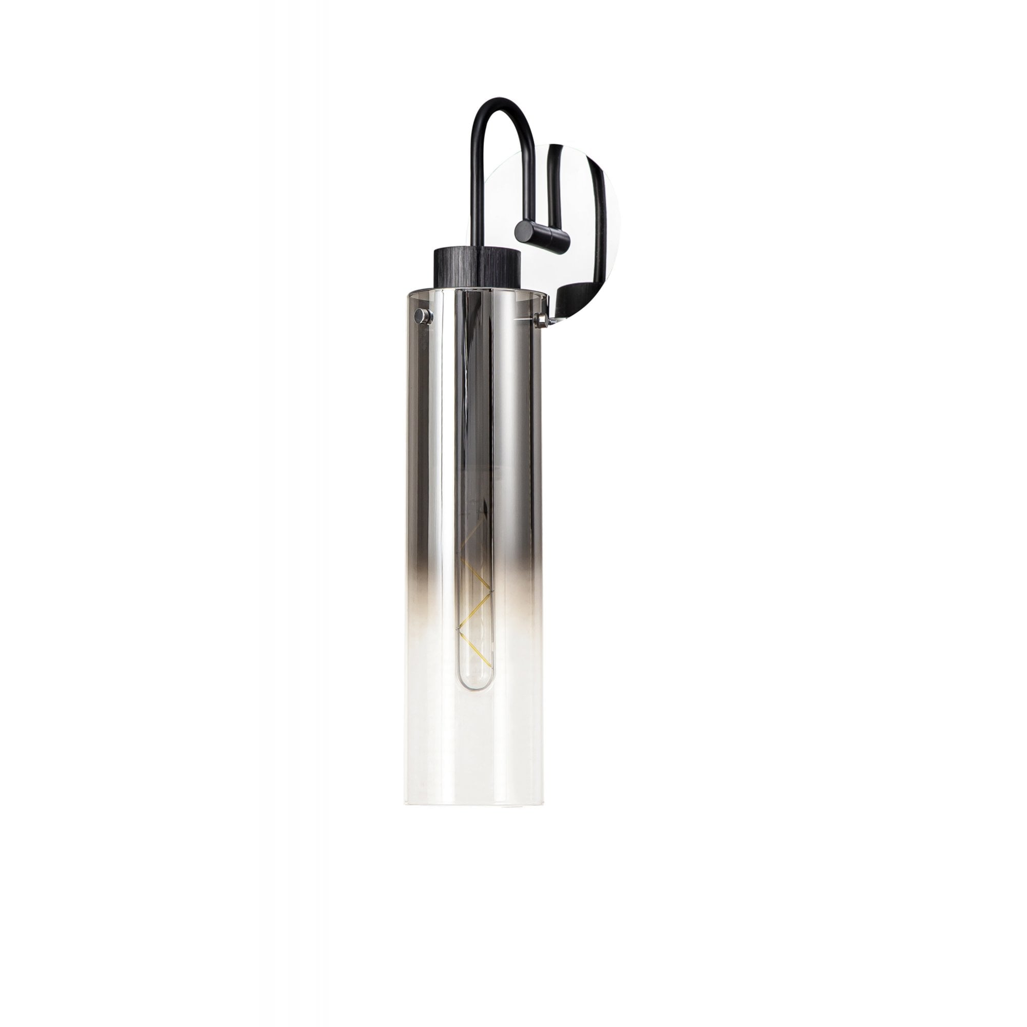 Fabula Kingfisher Single Wall Lamp - Black & Smoke Fade Glass