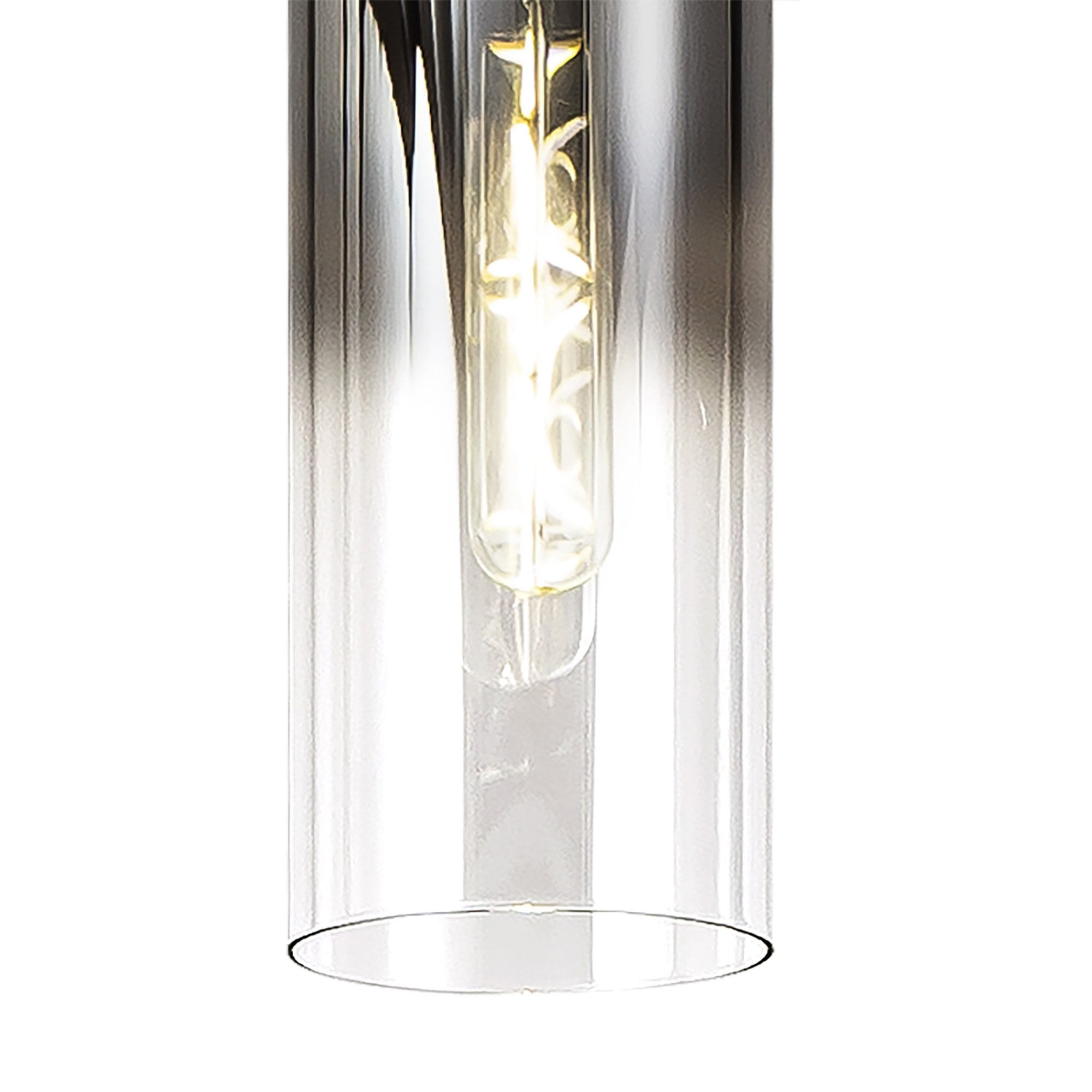 Fabula Kingfisher Adjustable 5 Light Linear Pendant - Black & Smoke Fade Glass