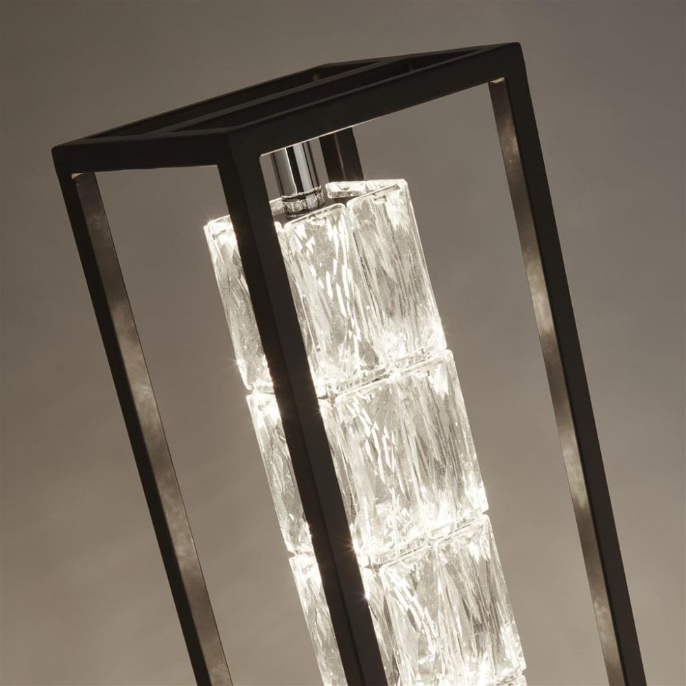 Searchlight Eden Floor Lamp - Matt Black & Crystal