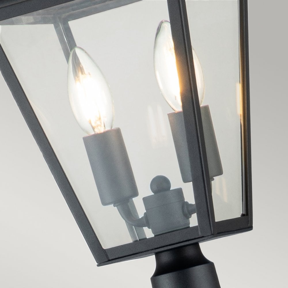 Quintiesse Alford Place 2 Light Pillar Lantern - Museum Black