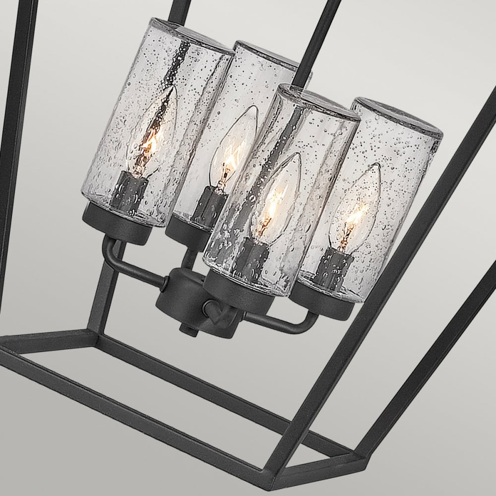 Quintiesse Alford Place 4 Light Outdoor Pendant - Museum Black