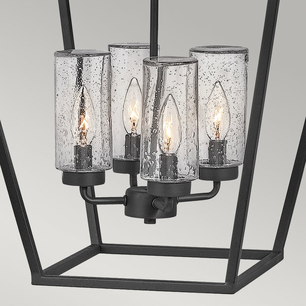 Quintiesse Alford Place 4 Light Outdoor Pendant - Museum Black