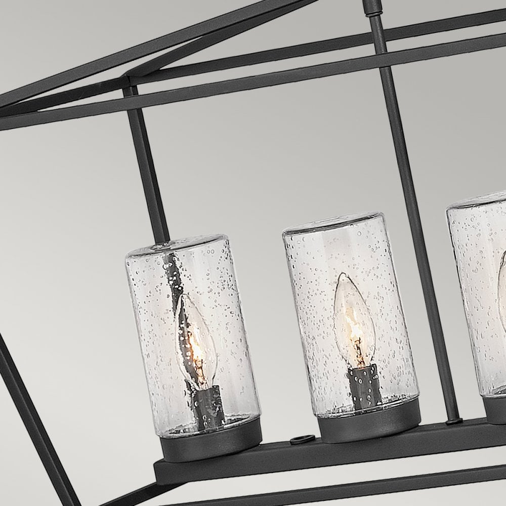 Quintiesse Alford Place 6 Light Outdoor Linear Pendant - Museum Black