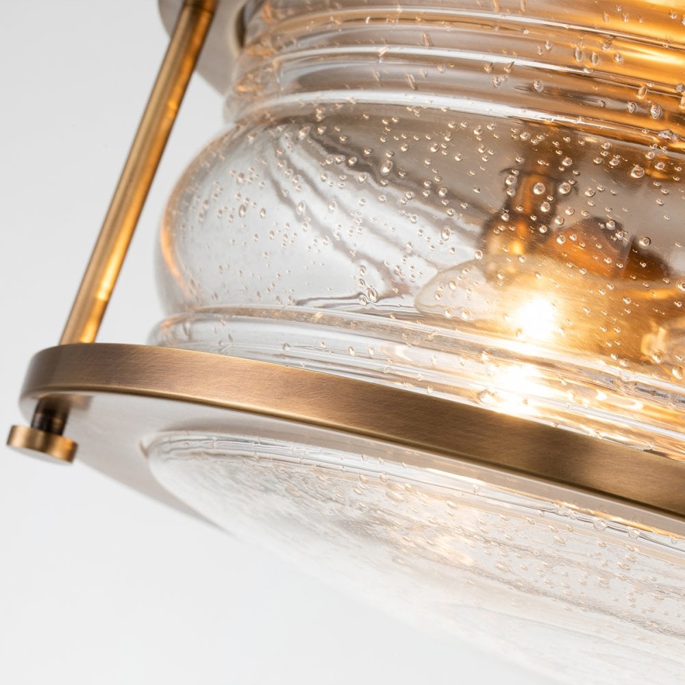 Quintiesse Ashland Bay 2 Light Bathroom Flush Fitting - Natural Brass