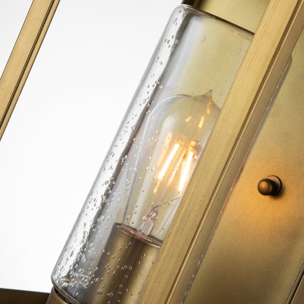 Quintiesse Atwater Single Medium Wall Lantern - Distressed Brass