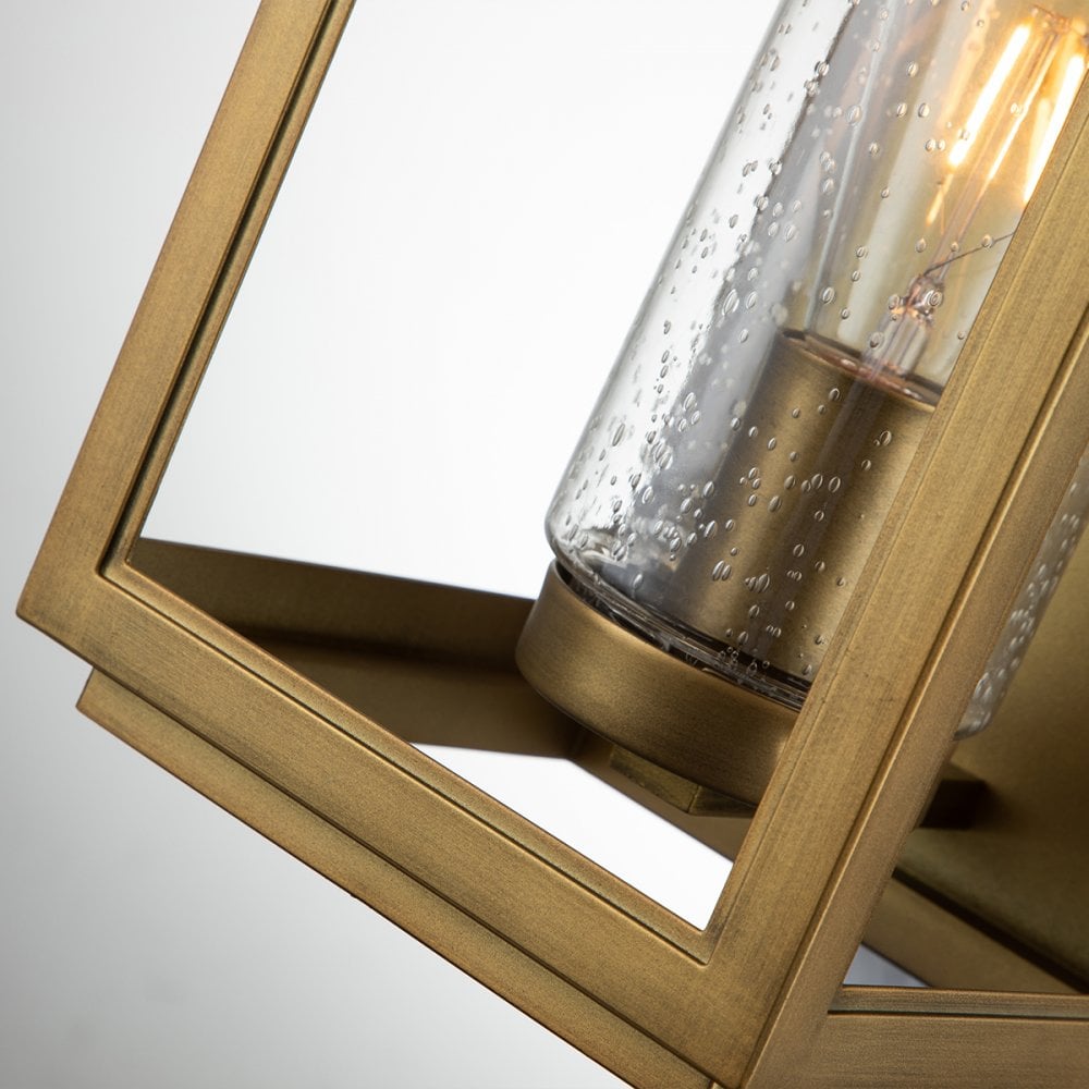 Quintiesse Atwater Single Medium Wall Lantern - Distressed Brass
