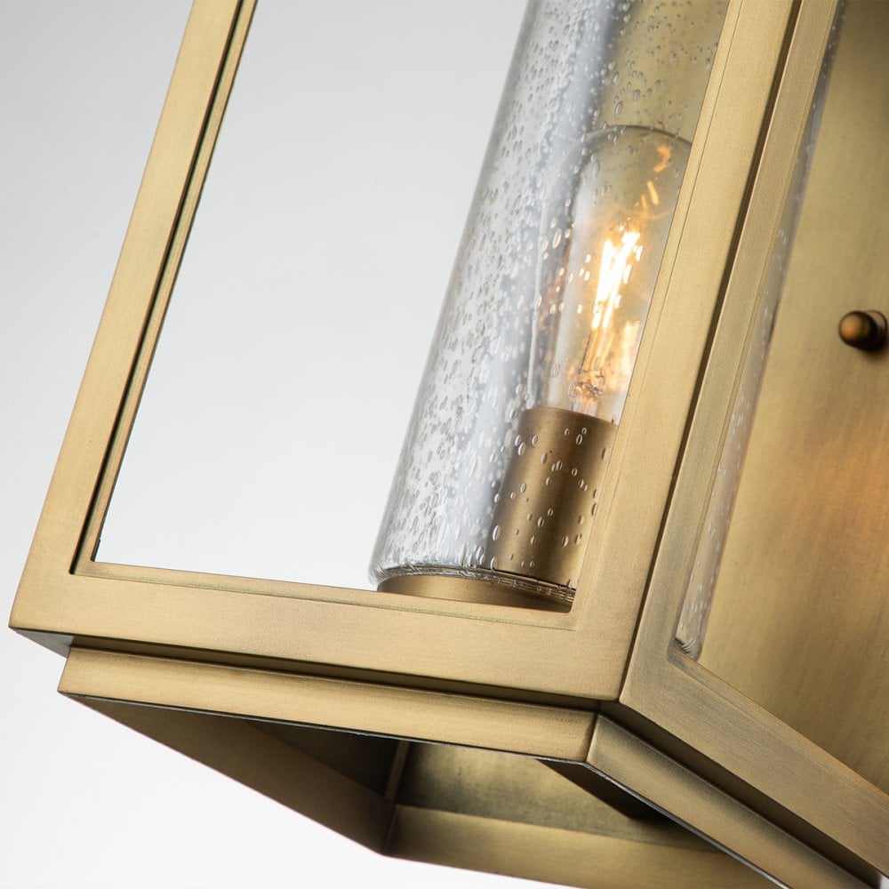 Quintiesse Atwater Single Large Wall Lantern - Distressed Brass