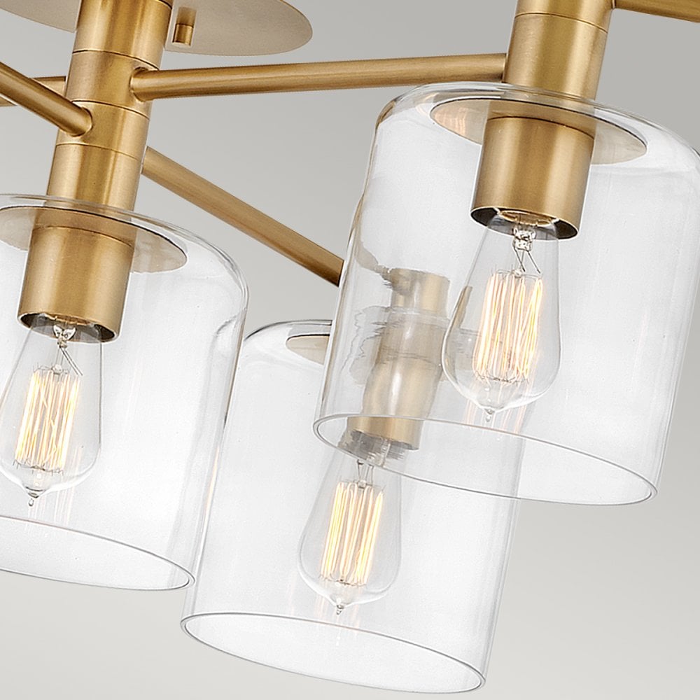 Quintiesse Axel 7 Light Semi-Flush Fitting -Heritage Brass