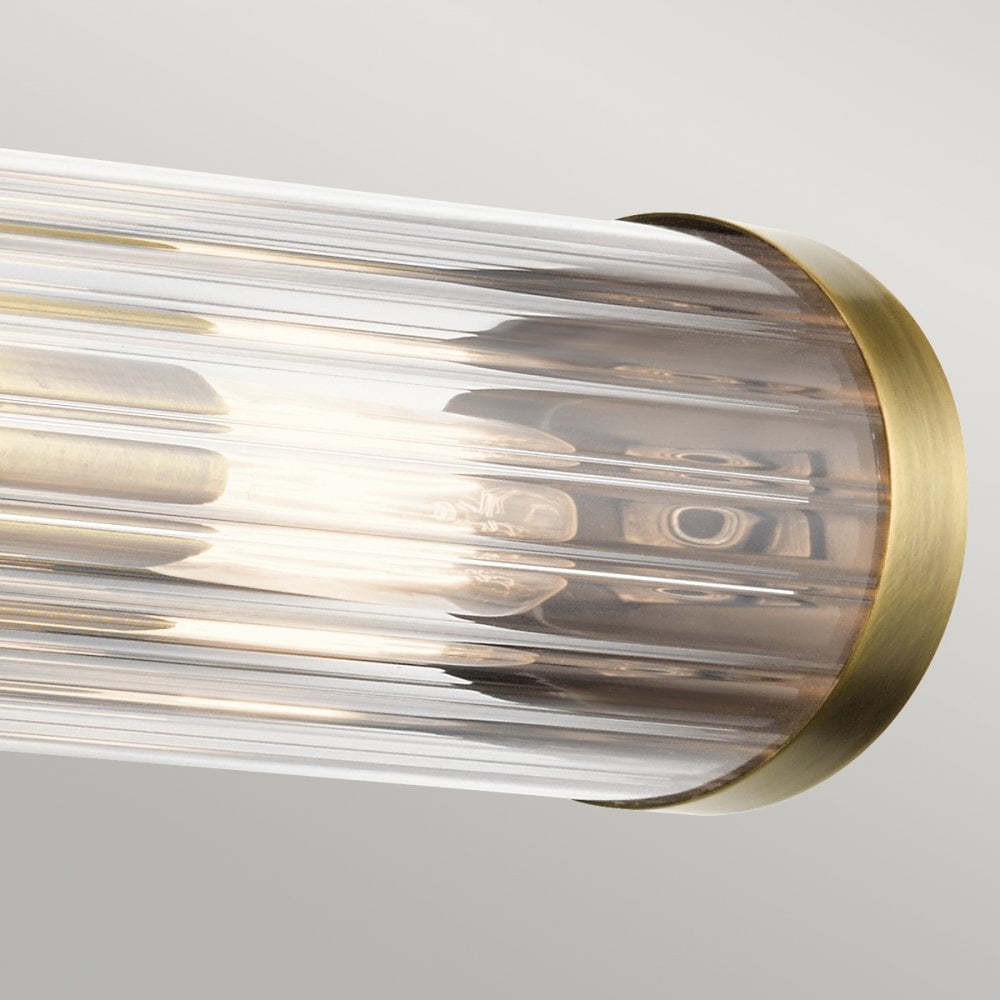 Quintiesse Azores 2 Light Bathroom Wall Light - Natural Brass