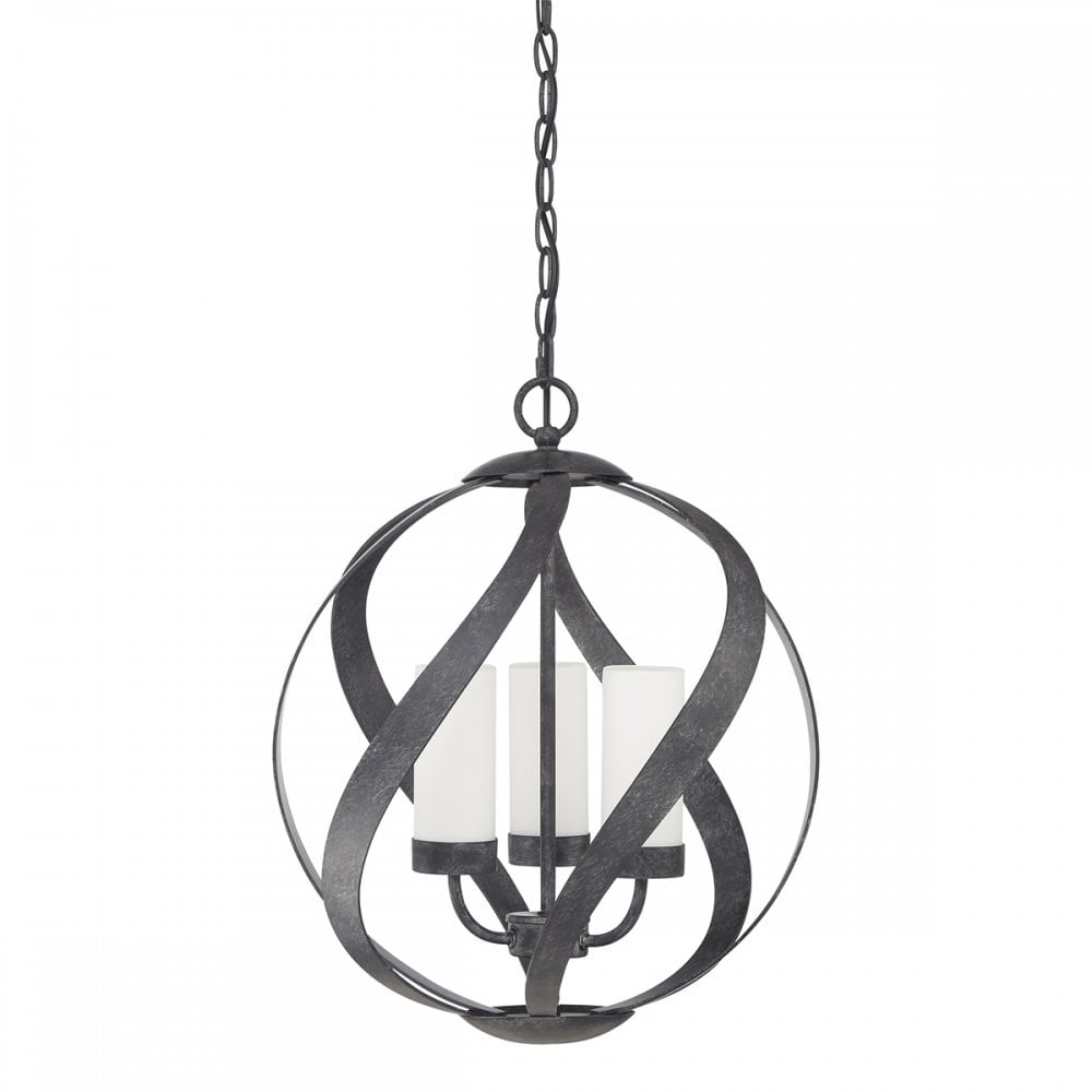 Quintiesse Blacksmith 3 Light Outdoor Chandelier - Old Black