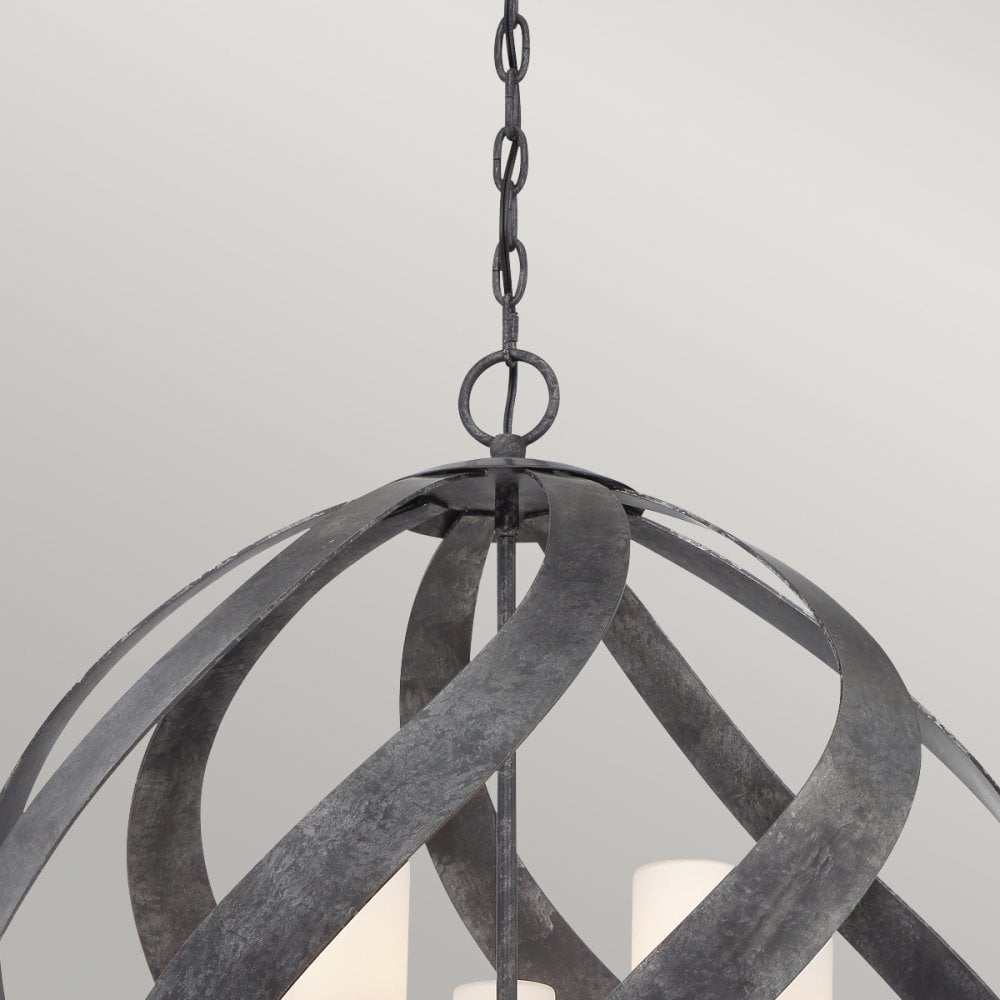 Quintiesse Blacksmith 5 Light Outdoor Chandelier - Old Black