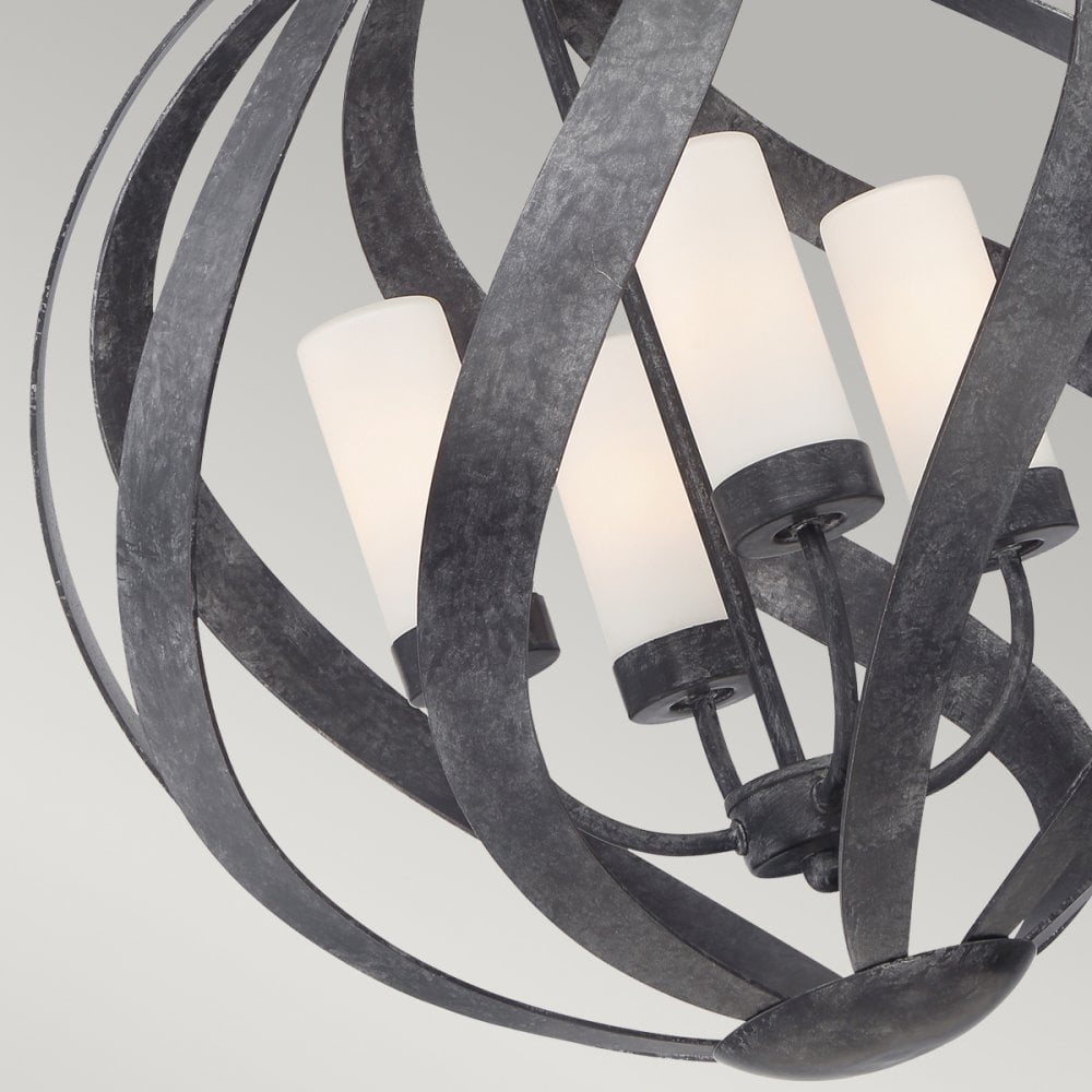 Quintiesse Blacksmith 4 Light Outdoor Chandelier - Old Black