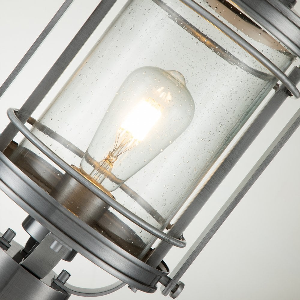 Quintiesse Booker Single Medium Pedestal Lantern - Aluminium