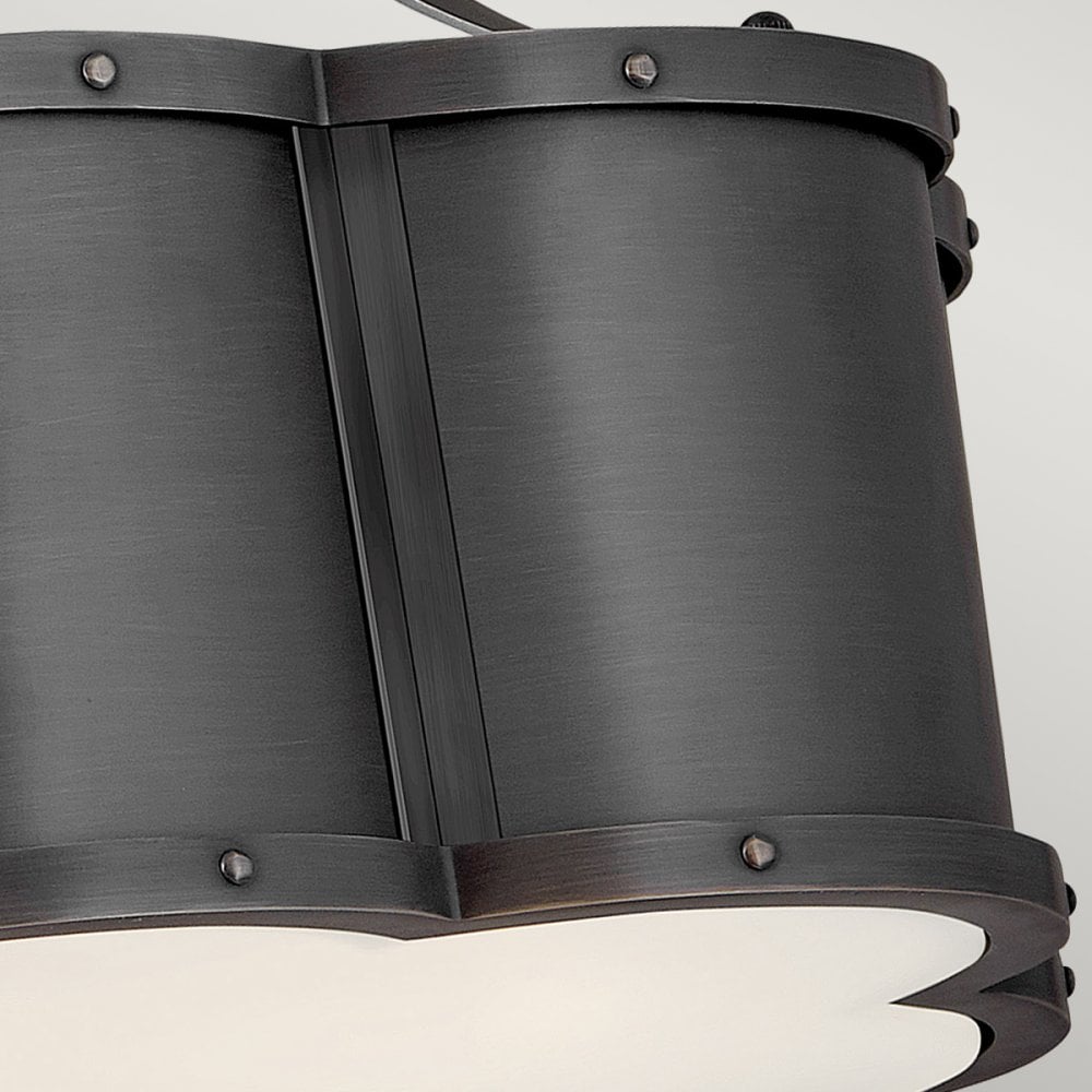 Quintiesse Chance 2 Light Semi-Flush Fitting - Blackened Brass