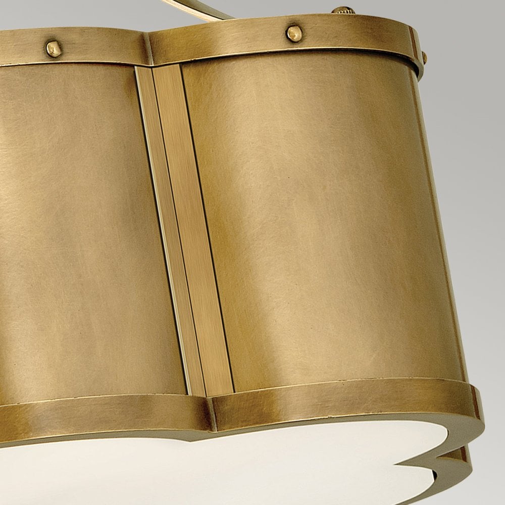 Quintiesse Chance 2 Light Semi-Flush Fitting - Heritage Brass