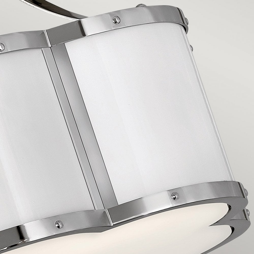 Quintiesse Chance 2 Light Semi-Flush Fitting - Polished Nickel & Polished White