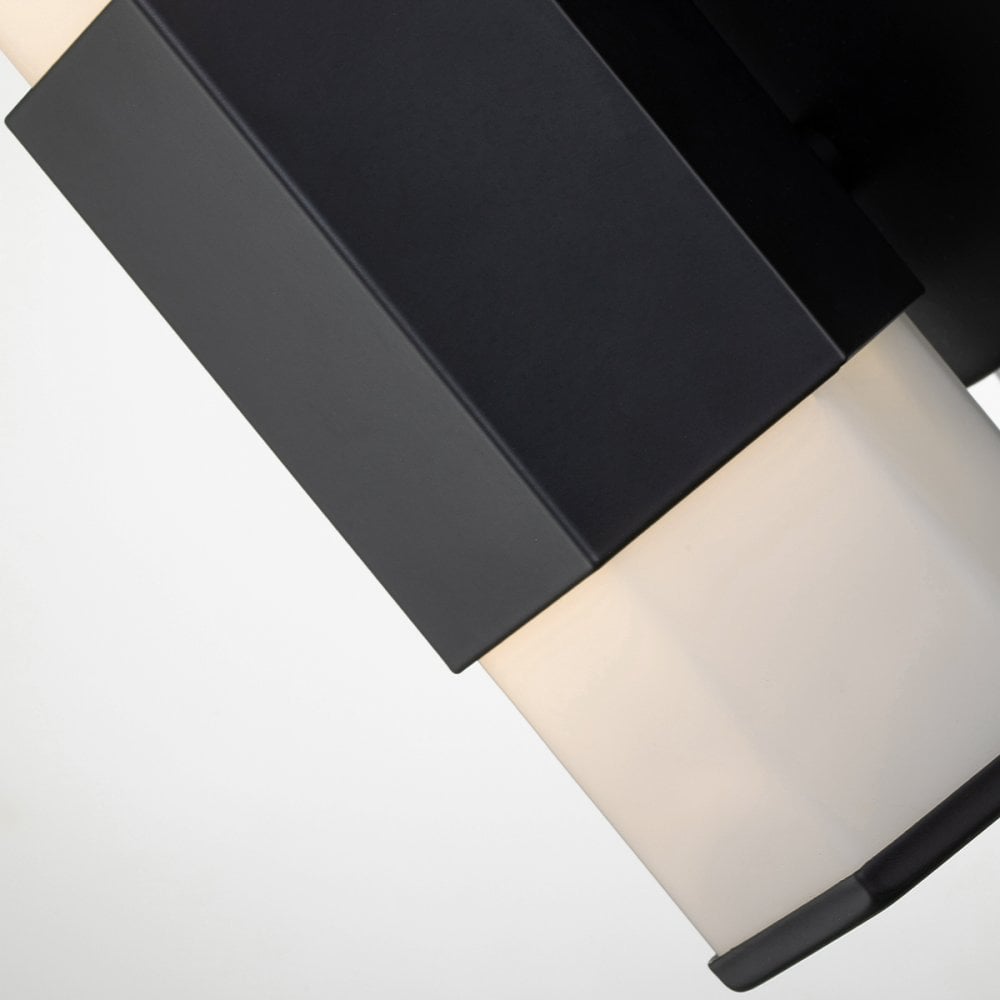 Quintiesse Facet Single LED Bathroom Wall Light - Matt Black
