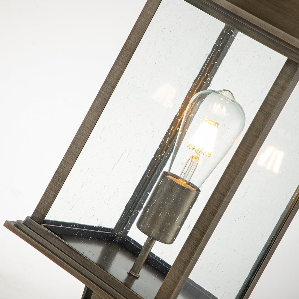 Quintiesse Grant Single Large Pedestal Lantern - Burnished Bronze