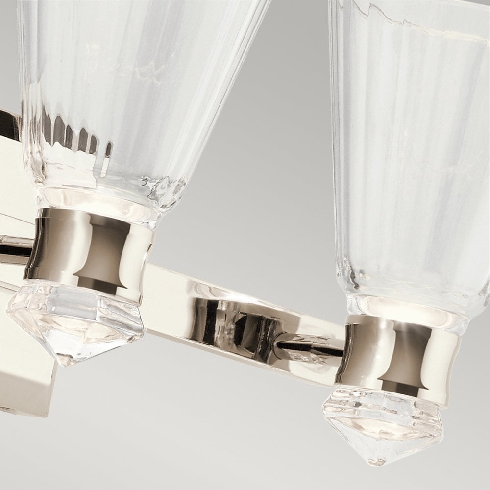 Quintiesse Kayva LED 3 Arm Dual-lit Bathroom Wall Light - Polished Nickel