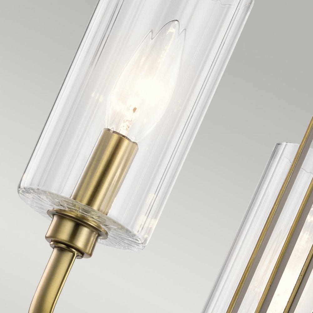 Quintiesse Kimrose 3 Light Chandelier - Brushed Natural Brass