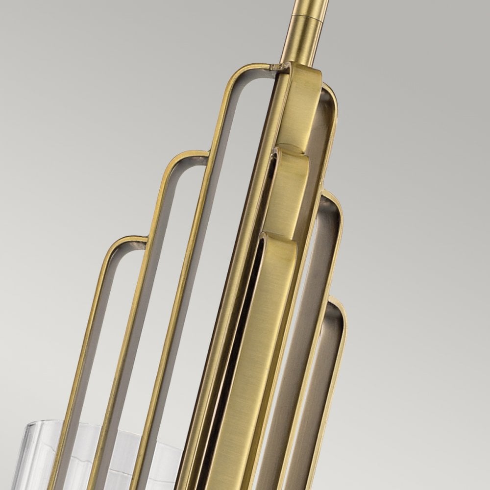Quintiesse Kimrose 3 Light Chandelier - Brushed Natural Brass