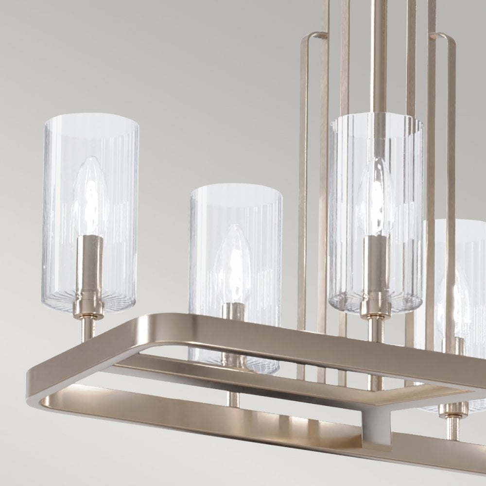 Quintiesse Kimrose 10 Light Linear Chandelier - Polished Nickel