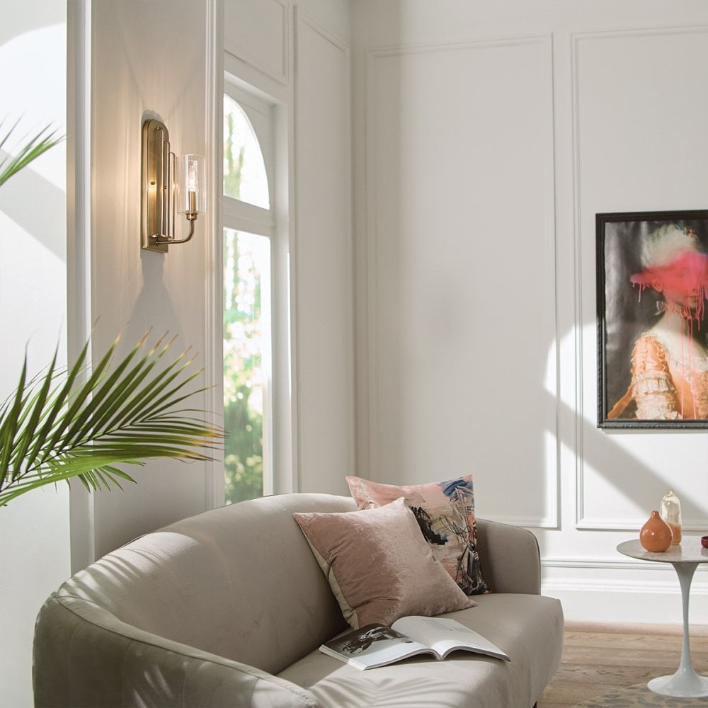 Quintiesse Kimrose Single Wall Light - Brushed Natural Brass