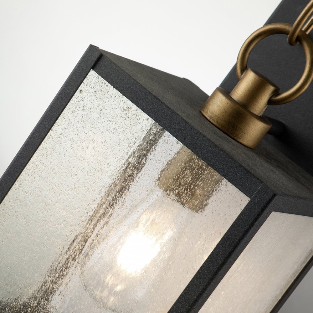 Quintiesse Lahden Single Medium Wall Lantern - Weathered Zinc