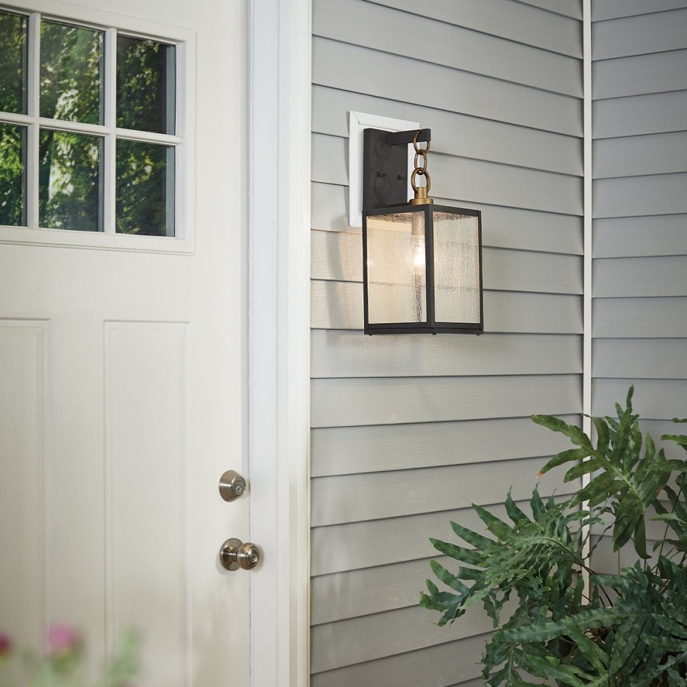 Quintiesse Lahden Single Medium Wall Lantern - Weathered Zinc