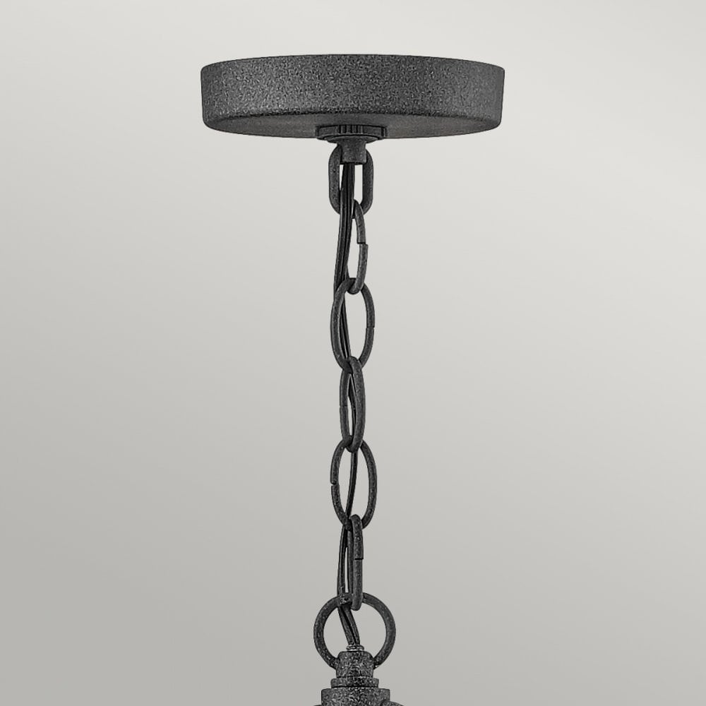 Quintiesse Lakehouse Single Small Chain Lantern - Aged Zinc with Driftwood Grey