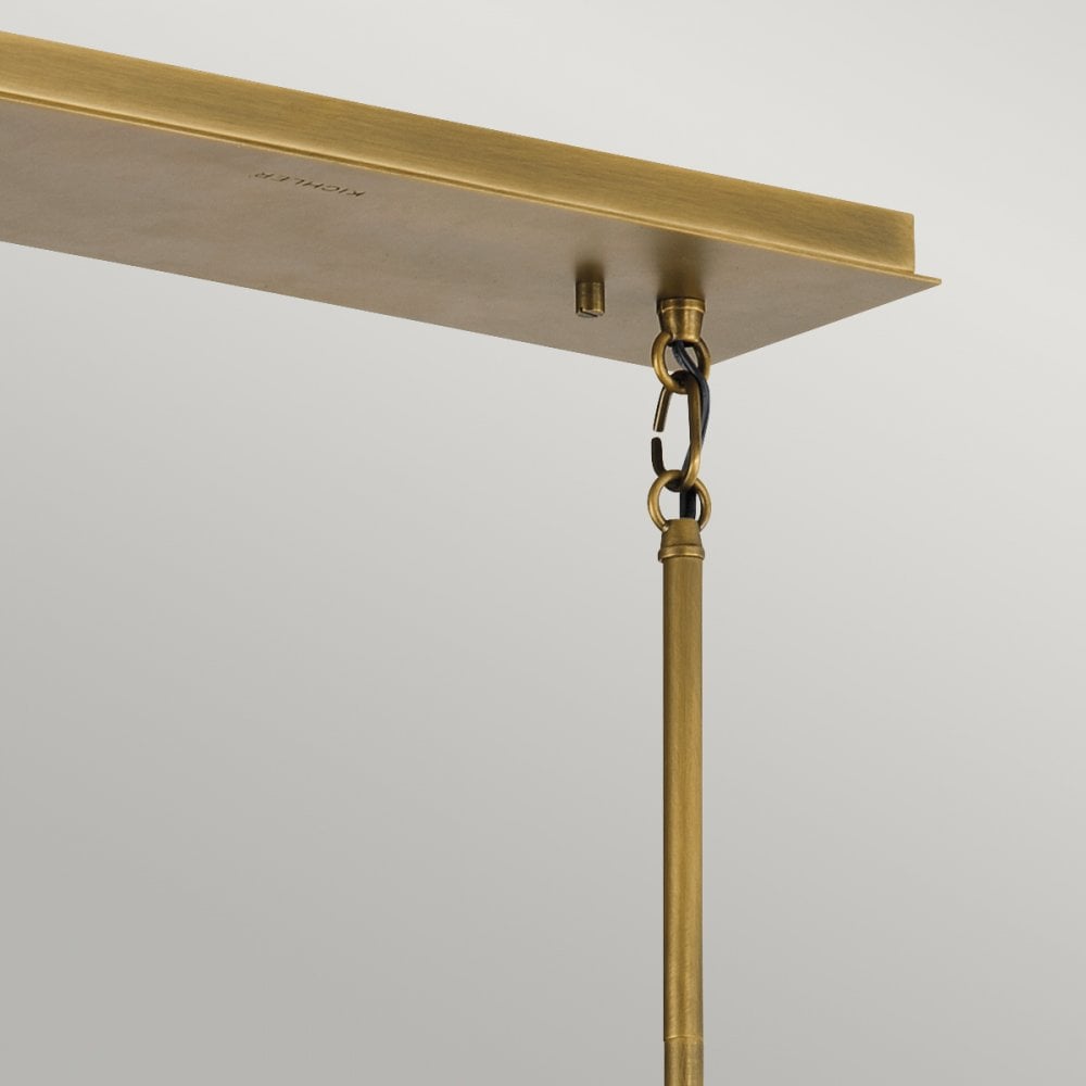 Quintiesse Linara 5 Light Linear Chandelier - Black & Natural Brass