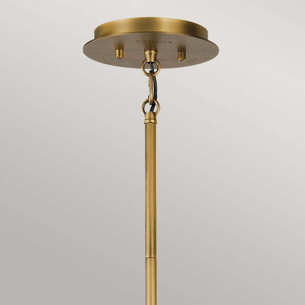 Quintiesse Linara 6 Light Chandelier / Pendant - Black & Natural Brass