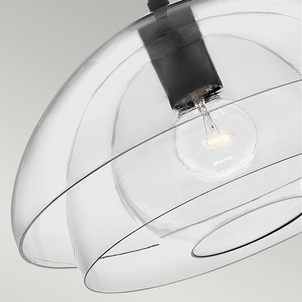 Quintiesse Lotus Single Pendant / Semi-Flush Fitting - Black