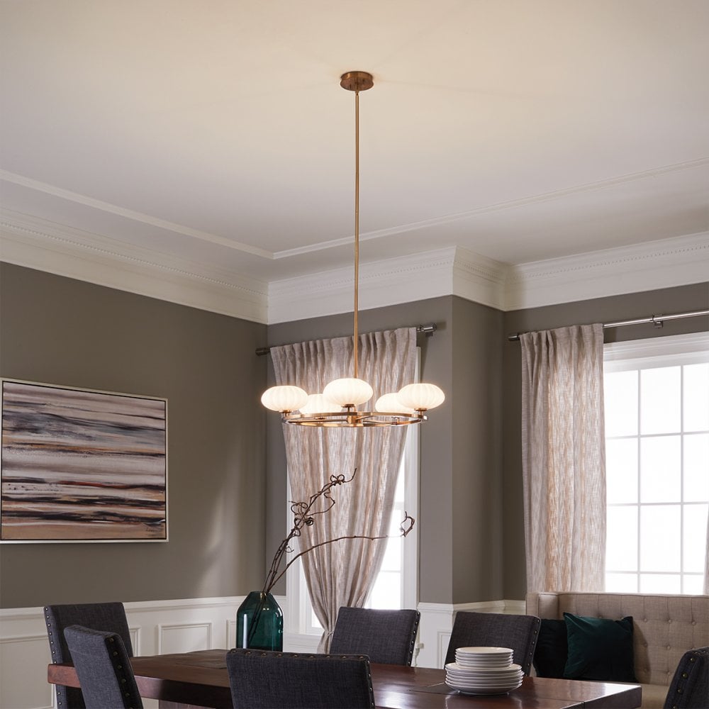 Quintiesse Pim 5 Light Bathroom Chandelier - Fox Gold